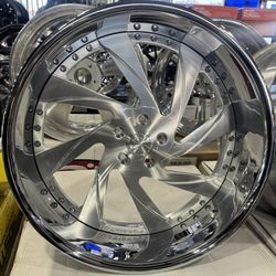 Forgiato Iveto Staggered 22x9 - 22x10 Brushed Face / Chrome Lip For G Body 5x4.75🔥🔥🔥🔥