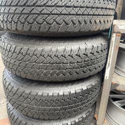 4 semi new tires Lt 245/75r17 Bridgestone 95% tread 🤑free installation ‼️