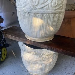 Cast Cement Planters 
