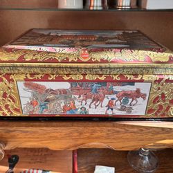 Large Nuremberg Schmidt West Germany Embossed Hinged Tin Box