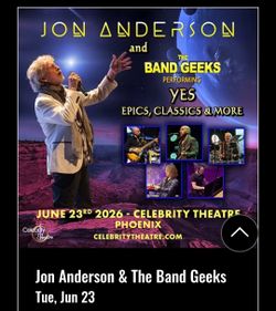 Pair of Jon Anderson concert tickets