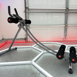 Brand New Sunny Health & Fitness Waist Trainer Ab Roller with Elbow Support, Training Wheels, Foldable for Home Gym, Abdominal Exercises SKU317-G