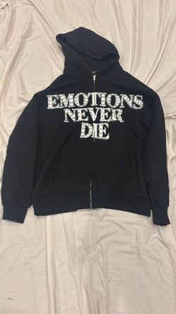 Emotions Never Die Black Zip-Up Hoodie