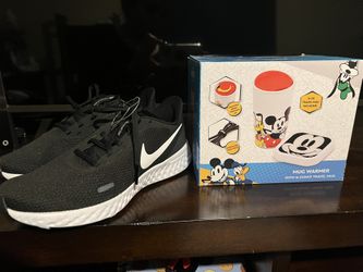 Great Christmas Gift . Nike Shoes Size 6 1/2 and Mickey Mug Warmer From Disney Store 
