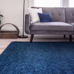 New blue shaggy rug size 5x8 nice shags carpet