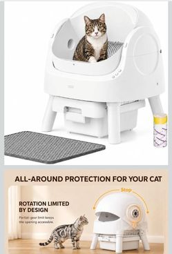 Self Cleaning Litter Box, Self Cleaning Cat Litter Box, Open-Top Design
No app or Wi-Fi needed—plug in this self cleaning cat litter box, press the po