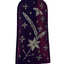 Vintage collectible silk gold-work eyeglasses case