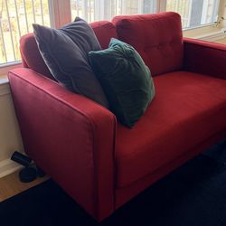 Loveseat red sofa couch