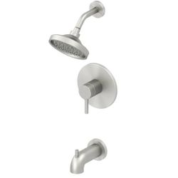 Harlow Brushed nickel PVD 1-handle Single
function 6-in Round Bathtub and shower. ..
