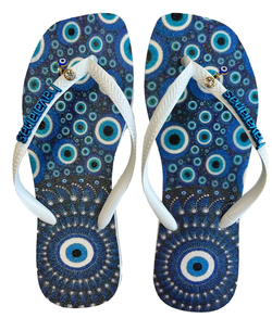🧿 Women’s Greek Eye Flip Flops - SIZE 8