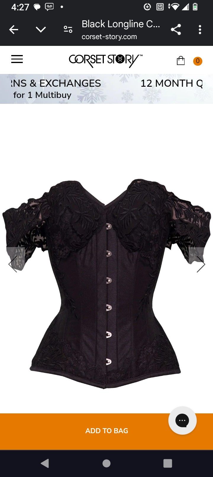 Corset with Lace Cap Sleeves