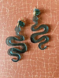  Turquoise Snake Earrings 