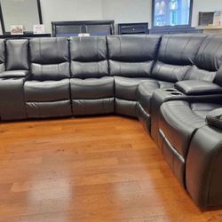 Spring Blowout Sale. Madrid Gray Leather Reclining Sectional Only $1399. Easy Finance Option. Same-Day Delivery.