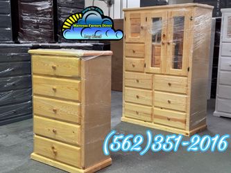 Solid wood five drawer dresser pinewood cajonera Comoda de Pino