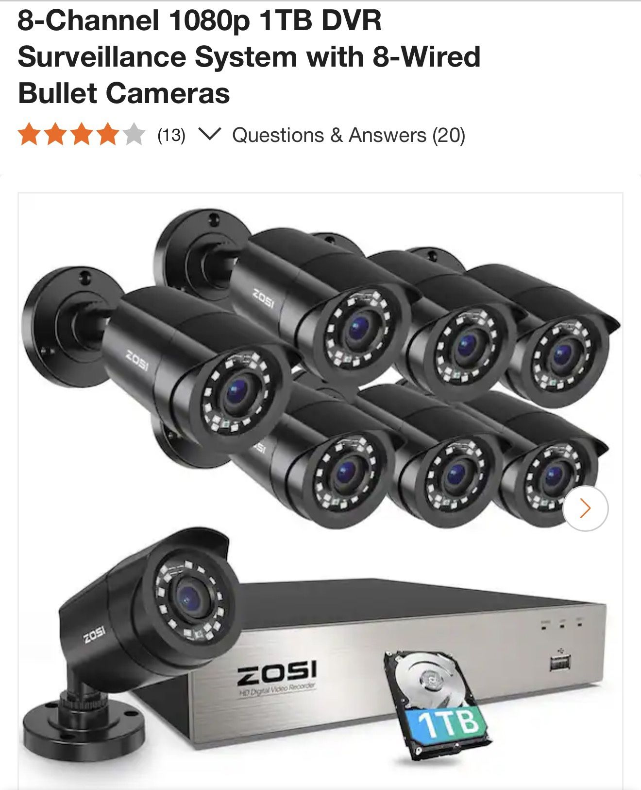 8 Channel Security Cameras With 2TB