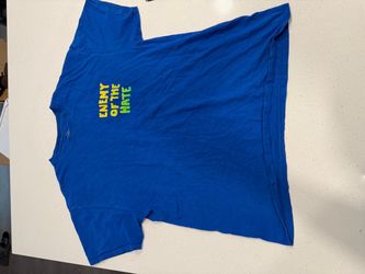 Blue "Enemy of the Hate" Graphic T-Shirt