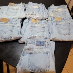 Six Pairs Of Vintage Levi's Jeans