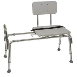 3427: New Tub Transfer Bench and Shower Chair with Non Slip Aluminum Body, Adjustable Seat Height and Cut Out Access, Holds Weight up to 400 Lbs, Bath