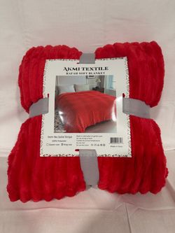 Akmi Textile Rafah Soft Blanket King Size Red