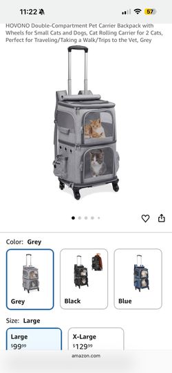 New Double compartment carrier backpack with wheels