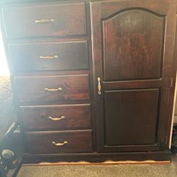 Dresser with drawers and door