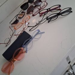 Lot of warby Parker and other brand reading reader glasses and some sunglasses. Price is for all