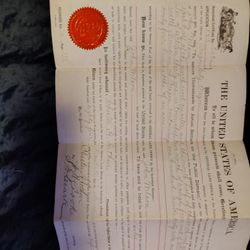 1862 Very Old Land Deed From The State Of Oregon