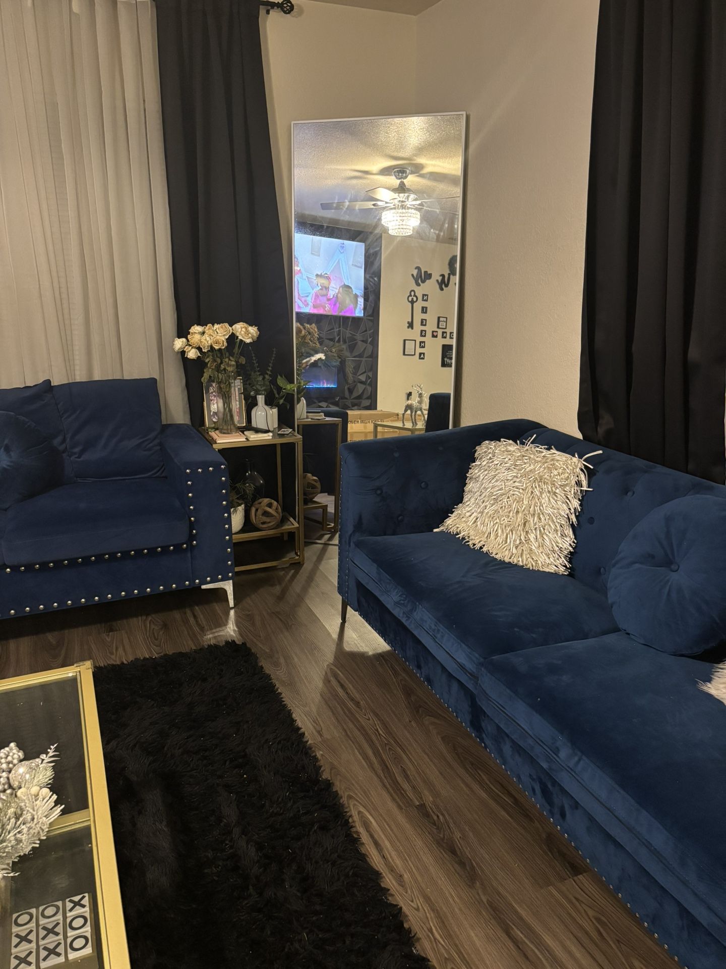 Beautiful Blue Couch Set