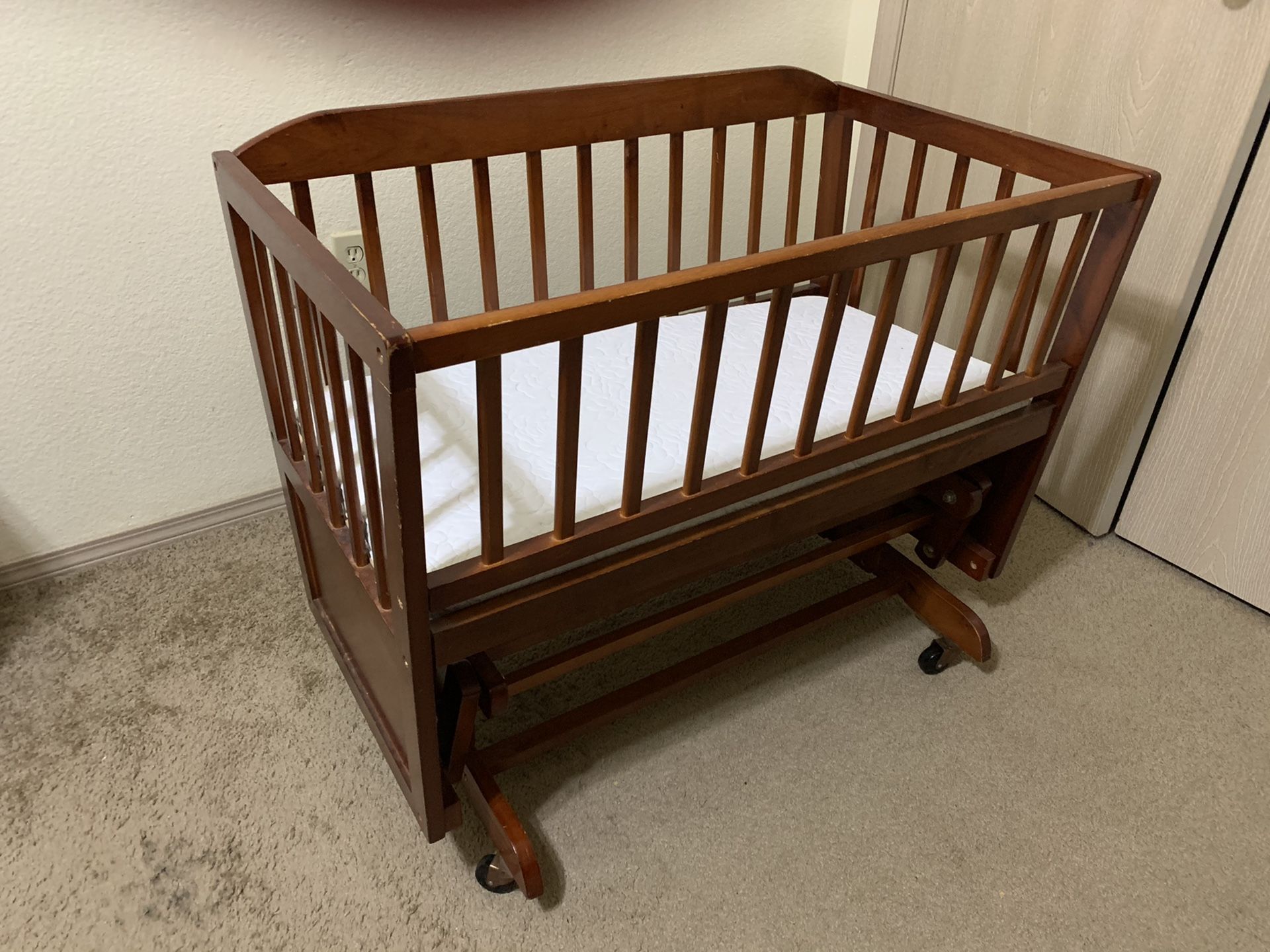 Wooden baby cradle