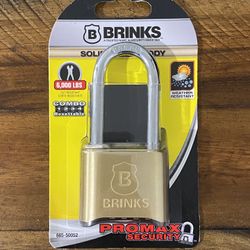 Brinks 2, 2” 50mm Solid Brass Resettable Combo Padlock