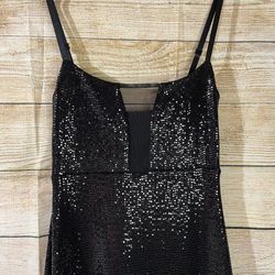 bebe sequin dress black BEBE Sequin Mini Dress main image 0