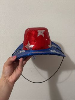 Cowboy hat stars theme red white and blue western cowboy hat unisex