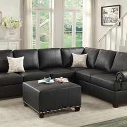 2PC Kishan Leather Sectional 