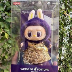 Authentic Pop Mart Pronounce Series Wings of Fortune Special Pendant Labubu The Monsters Keychain 