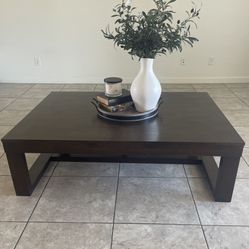 56” X 42” Beautiful Dark Brown Coffee Table