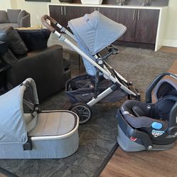 Uppababy Cruz V2 stroller system toddlerseat car seat & bassinet