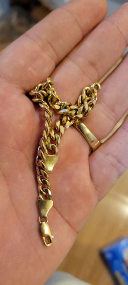 14KT CUBAN LINK BRACELET 7.5 OR SO
