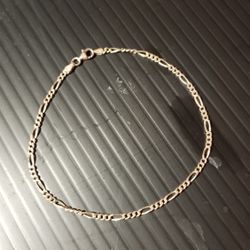 .925 Sterling Silver Ladies Figaro Anklet/Bracelet 