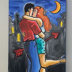 ART: Couple Hugging And kissing
