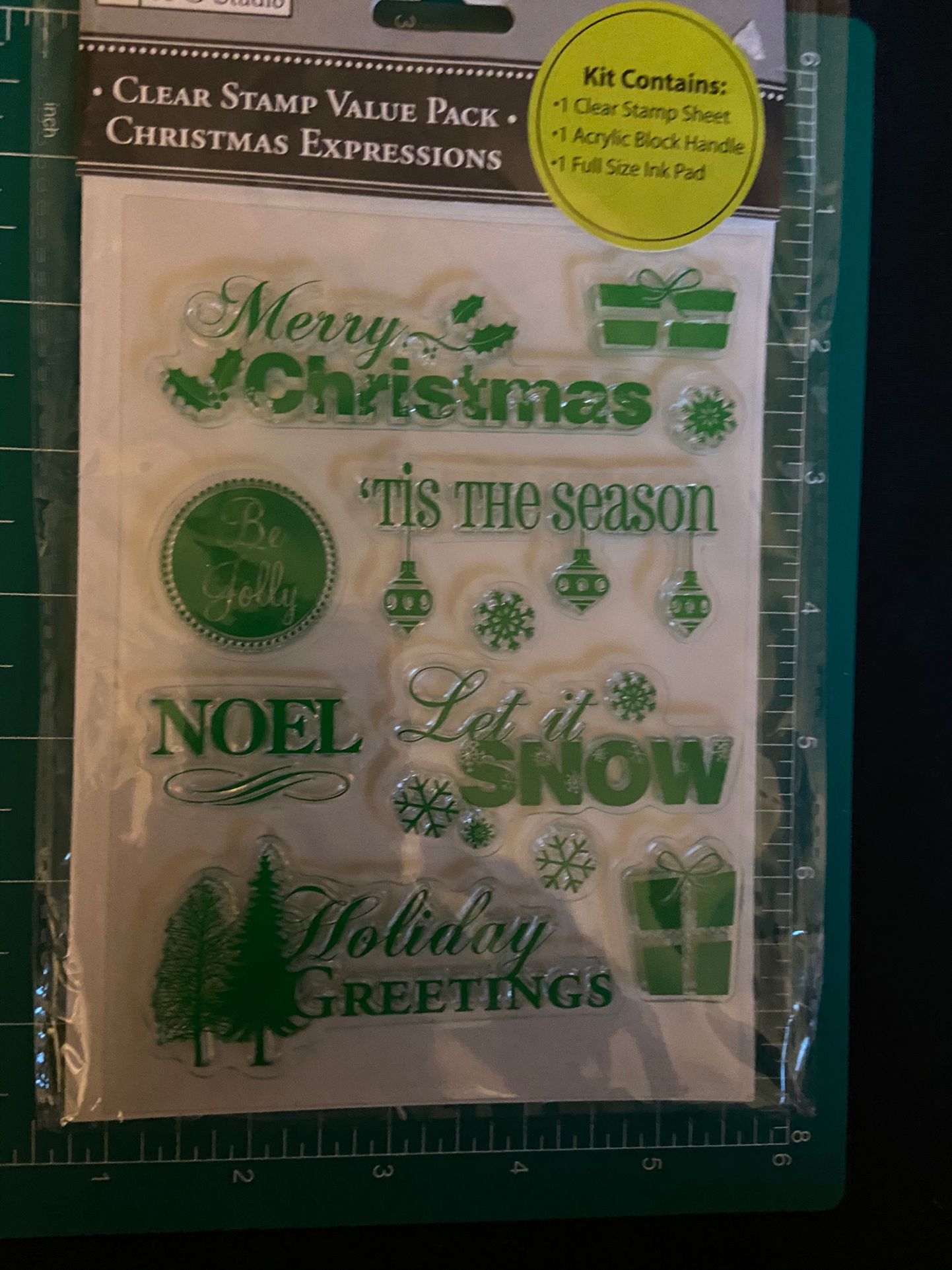 Set of Clear Rubber Christmas Stamps