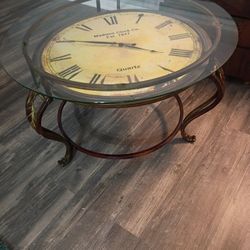 Round Glass Top Coffee Table,estate Sale All Must Go!