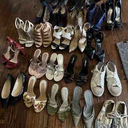 Lot Of Used Women’s shoes. Different styles: Boots, High heels, Sandals, Sneakers Flats