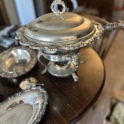 Silver Plates And Warmer 