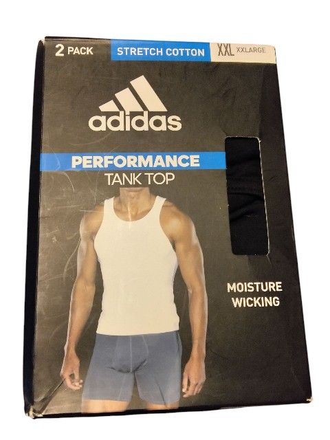 Adidas Men's 2Pcs Black Tank Tops XXL 