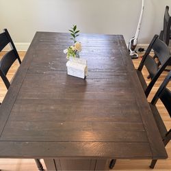 High top espresso wooden table and chairs