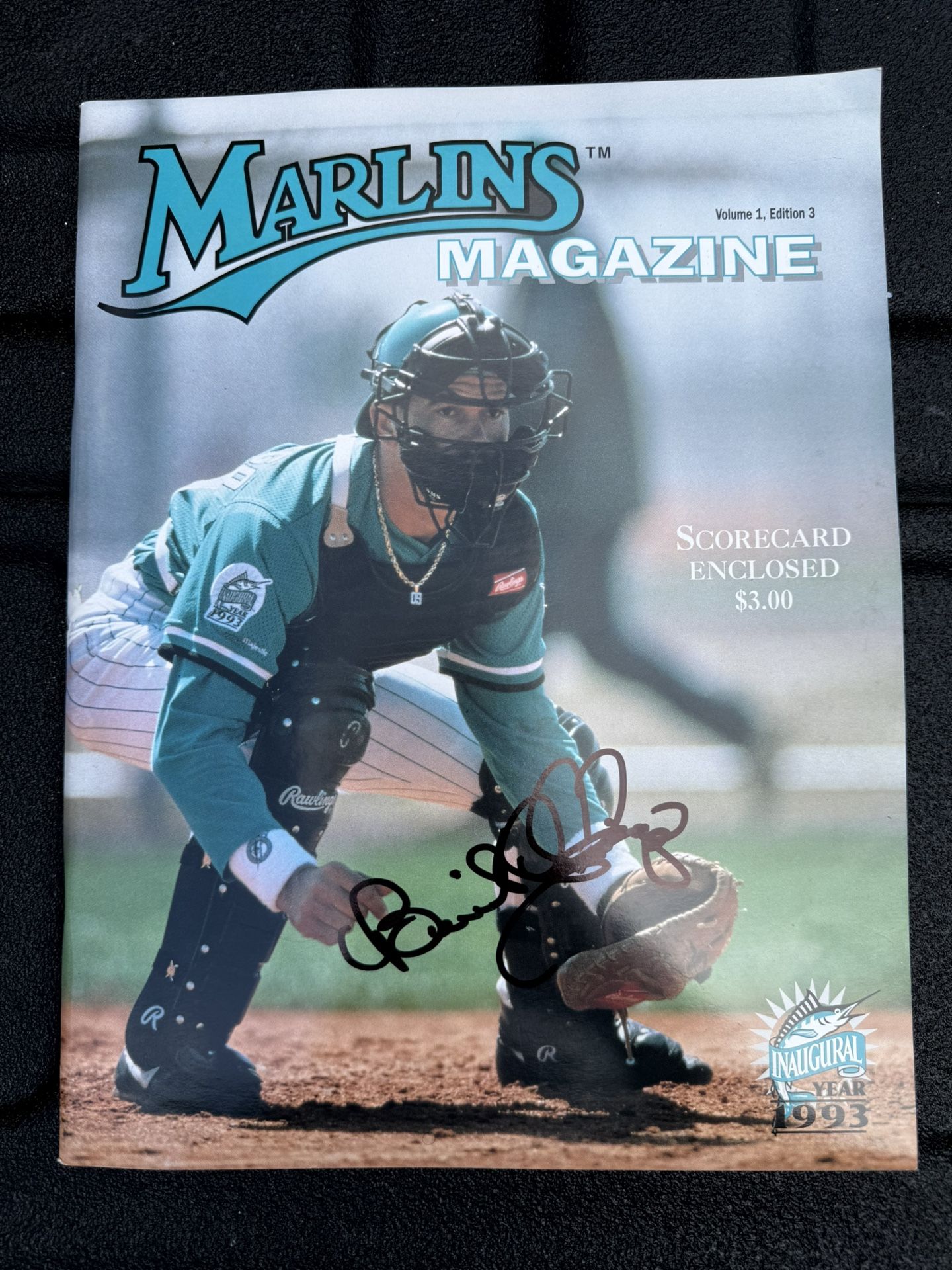 1993 Marlins Magazine Signed By Benito Comes With 8x10