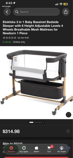 Etokfoks 3-in-1 Baby Bassinet Bedside Sleeper