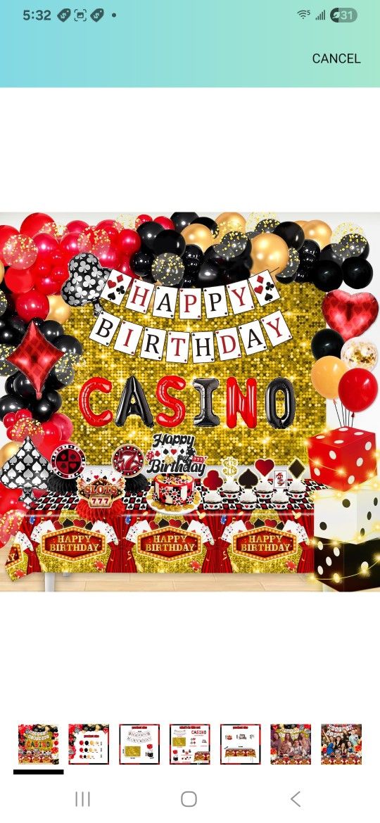 Casino Theme Party 132pc. $12