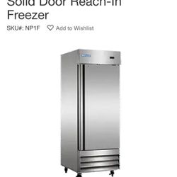 Reach In Refrigerator Solid 23 Cu Ft 