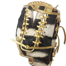 Zebra Leather Baseball Glove